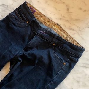 Designer stretch jeans with slight flare